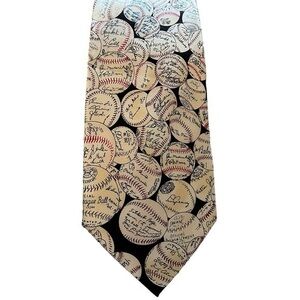 Museum Artifacts 100% Silk Tie - Authentic Baseballs & Signatures 1902-1939